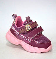 Летние детские кроссовки из текстиля розового цвета на липучках