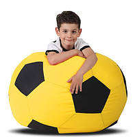 Кресло - Мешок для детских и игровых комнат футбольный мяч, 70х70 см, Желто-черный