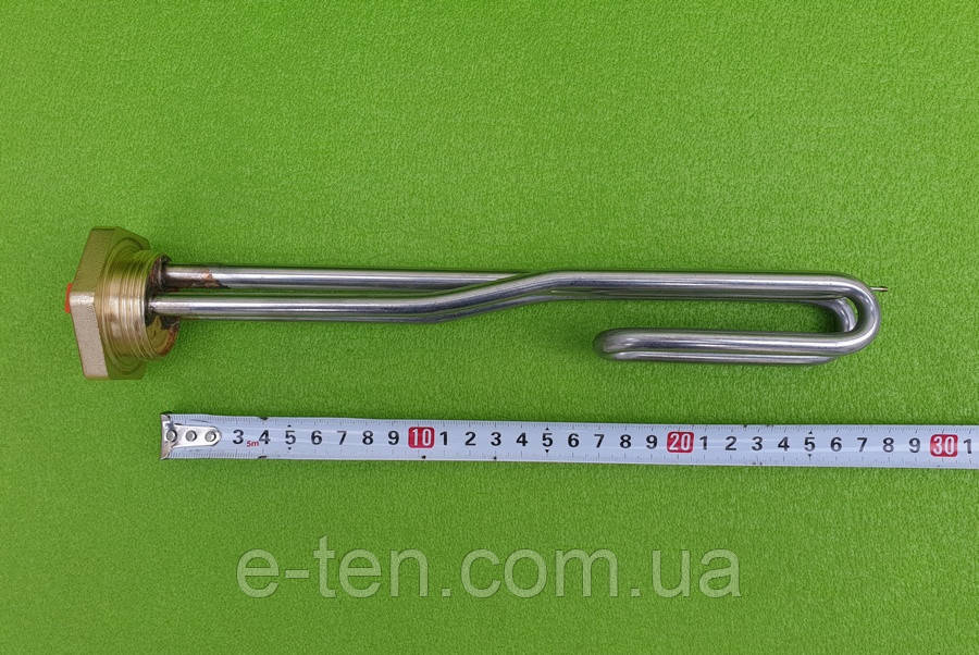 Тен гнутий НЕРЖАВІЙКА 3000W на різьбі 1 1/4" (1.25") / 220V / L довжина = 290мм  (Туреччина)