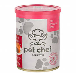 Pet Chef (Пет Шеф) Вологий корм для дорослих кішок м'ясний паштет (яловичина) 360гр