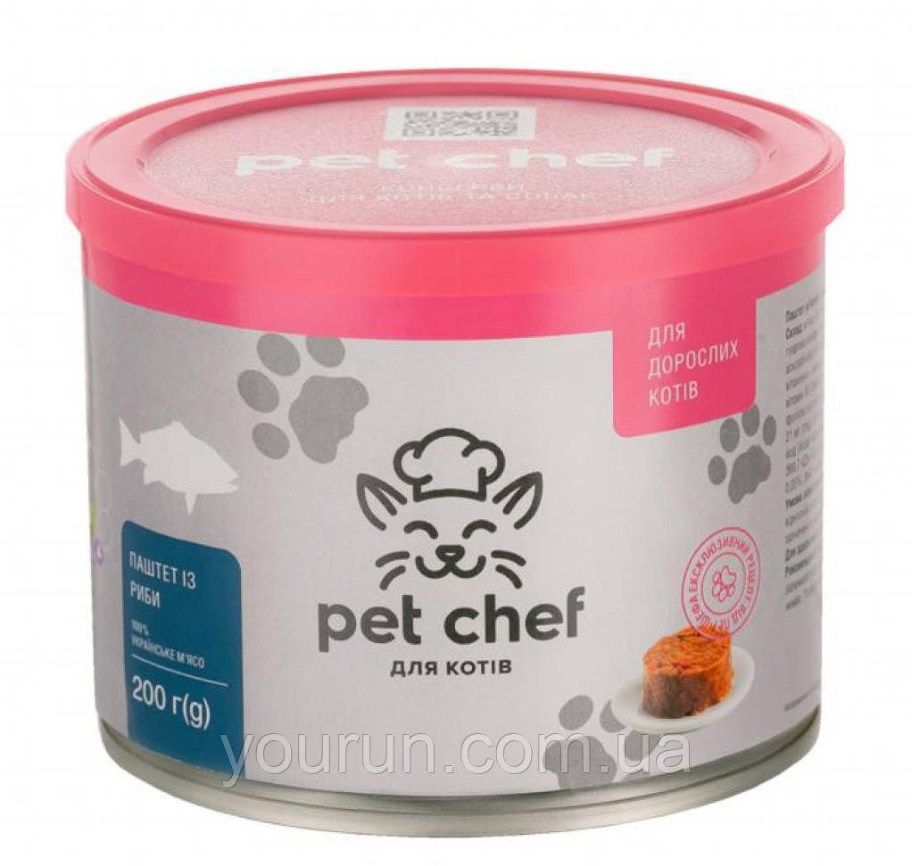 Pet Chef (Пет Шеф) Вологий корм для дорослих кішок паштет (риба), фото 1