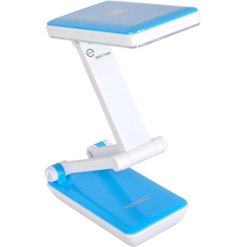 Лампа світильник led акумуляторна настільна настільна складна 27см, 20 світлодіодів 2 режими яскравості, синя