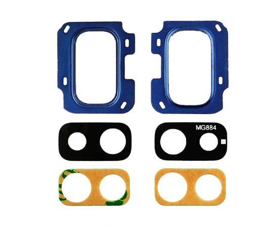 Скло камери для Samsung J810 Galaxy J8 (2018) із синьою рамкою, фото 1