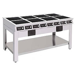 Комбінована плита індукційна ПІК-4I-4ІЧ-28, 4 індукційні + 4 інфрачервоні конфорки, промислова плита комбінована