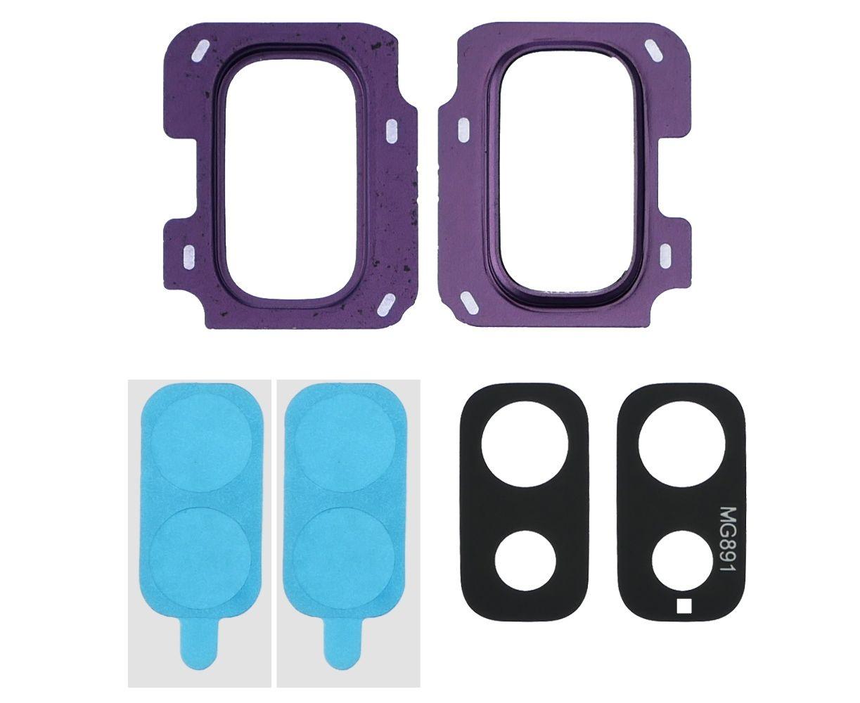 Скло камери для Samsung J810 Galaxy J8 (2018) з фіолетовою рамкою, фото 1