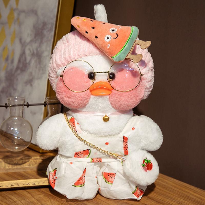 Оригінальна качочка Лалафанфан Cafe Mimi (Lalafanfan), качка м'яка іграшка (l_10304)