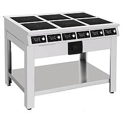 Плита індукційна комбінована ПІК-3I-3ІЧ-21, 4 індукційні + 2 інфрачервоні конфорки, промислова плита комбінована