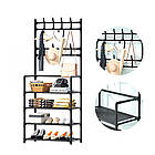 Вішалка для одягу (60х26х150 см) New simple floor clothes rack, Чорна / Стійка для речей, фото 3