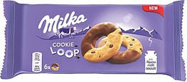 Milka Cookie Loop Пісочне печиво зі шматочками шоколаду наполовину в шоколаді 132g