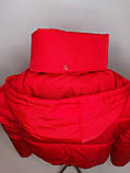 Дута куртка червоного кольору з капюшоном, розміри 42 - 48, фото 5