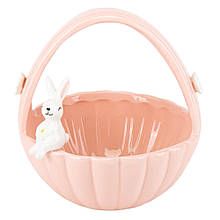Керамічна кошик, вазочка, цукерниця "Милий кролик" 17х16,2х14, див. Великодній кераміка, посуд на Великдень