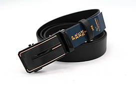 Чоловічий шкіряний ремінь із чорною пряжкою 35 мм.