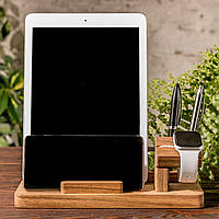 Подставка для телефона и часов настольный деревянный для Ipad «iPhone Family» EW-36