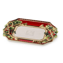 Новорічна страва прямокутна, червона, 42*30 см