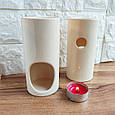 Аромалампа керамічна Бежева "Шпаківня" для ефірних олій, фото 2