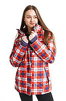 Женская зимняя куртка оригинальная Snow headquarter термокуртка горнолыжная теплая на зиму с мембраной красная
