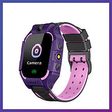 Дитячі розумні GPS годинник Z6 водонепроникні Smart Baby watch Z6 фіолетові + подарунок