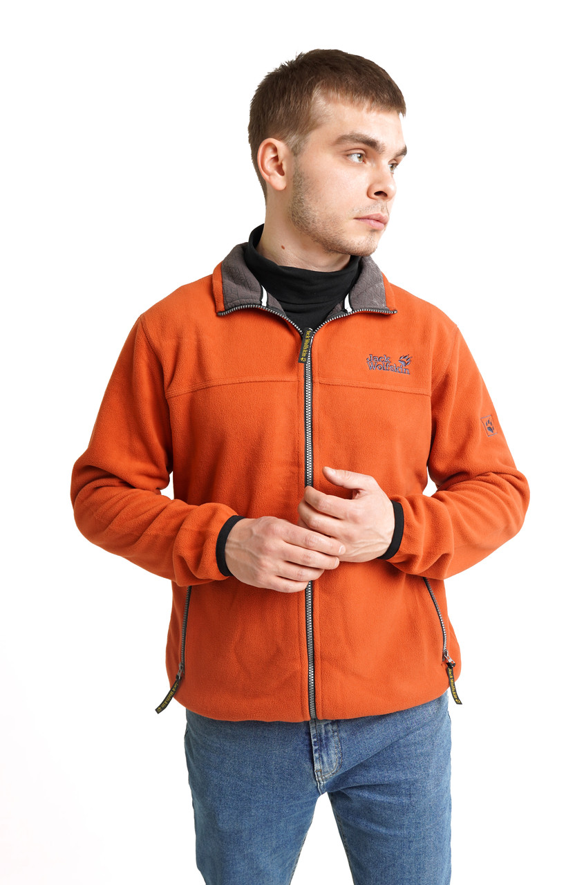 Чоловіча Вітровка оригінал Jack Wolfskin тепла синя весняна весна жовтогаряча