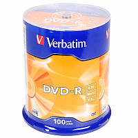 DVD-R Verbatim (43549) 4.7GB, 16x, Cake Box, 100шт Silver