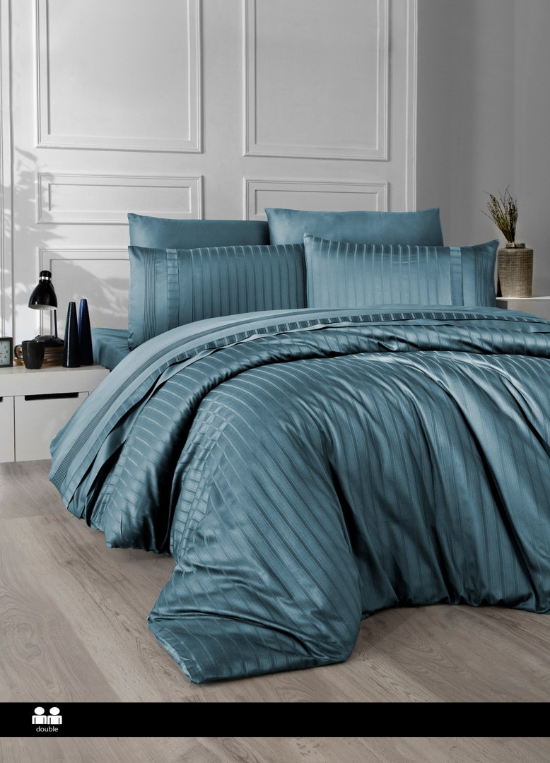 Турецьке Постільне Бельє First Choice Deluxe Satin New Trend Blue Stone