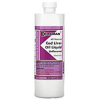 Олія печінки тріски Kirkman Labs, Cod Liver Oil Liquid, 16 fl oz (473 ml), оригінал. Доставка з США/ЄС протягом 14 днів