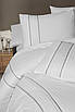 Турецьке Постільне Бельє First Choice Deluxe Satin Stripe Alfa White, фото 3