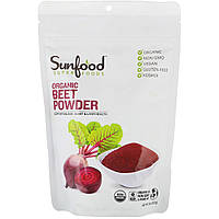 Свекла Sunfood, Organic Beet Powder, 8 oz (227 g) - Оригинал