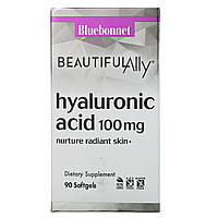 Гиалуроновая кислота Bluebonnet Nutrition, Beautiful Ally, Hyaluronic Acid, 100 mg, 90 Softgels - Оригинал