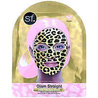 Маска SFGlow, Glam Straight, Gold Foil Face Mask, 1 Sheet, 0.85 oz (25 ml) - Оригинал