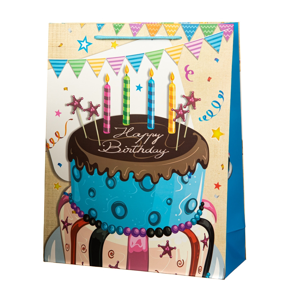 Набір з 12 одиниць. Подарунковий пакет "Birthday cake" 31*12*40 (8814-014), Папір, Elisey