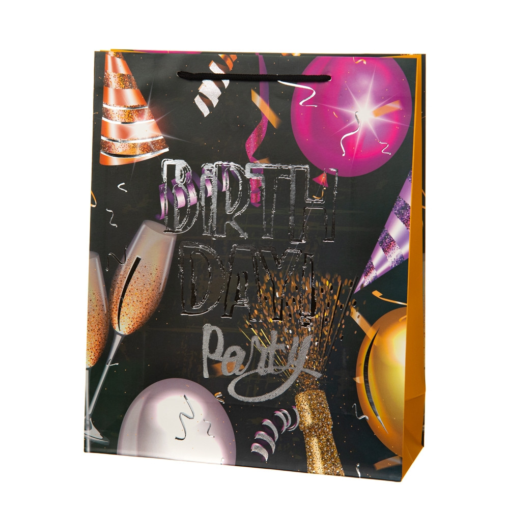 Набір з 12 одиниць. Подарунковий пакет "Birthday Party" 26*10*32 (8814-003), Папір, Elisey
