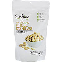 Кешью Sunfood, Raw Organic Whole Cashews, 1 lb (454 g), оригінал. Доставка від 14 днів