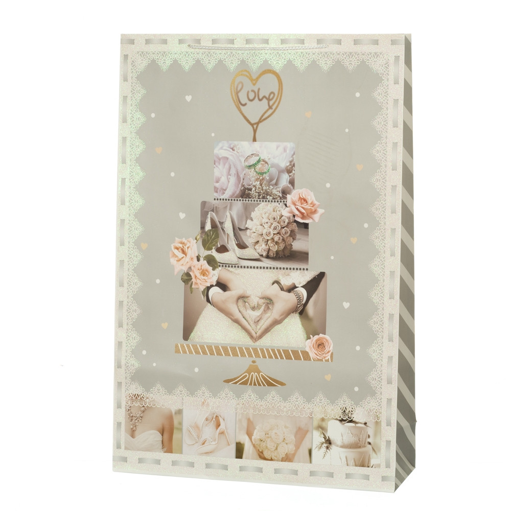 Набір з 12 одиниць. Подарунковий пакет "Wedding" XXL (8720-044), Папір, Elisey