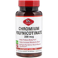 Хром Olympian Labs, Chromium Polynicotinate, 200 mcg, 100 Vegetarian Capsules - Оригинал