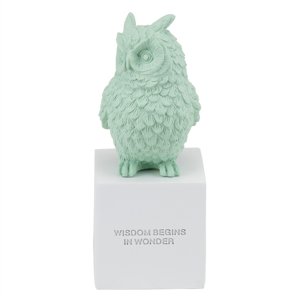 Статуетка "Owl" 25 см, бірюзова (8924-009), Полістоун, Elisey