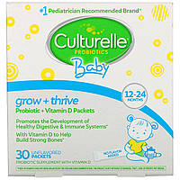 Пробиотик для детей Culturelle, Probiotics, Baby, Grow + Thrive, Probiotics + Vitamin D Packets, 12-24 Months,