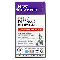 Мужские мультивитамины New Chapter, Every Man's One Daily Multi, мультивитаминная добавка для мужчин, Мужские мультивитамины New Chapter, Every Man's, ежедневная мультивитаминная добавка для мужчин, 48 вегетарианских таблеток, Мужские мультивитамины New C