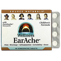 Гомеопатический препарат Source Naturals, Wellness, от боли в ушах, 48 натуральных таблеток - Оригинал