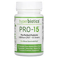 Пробіотична формула Hyperbiotics, PRO-15, ідеальний пробіотик, 5 млрд ДЕЩО, 60 запатентованих таблеток з, фото 1