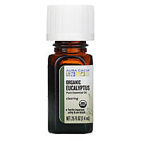 Эфирное масло Aura Cacia, Pure Essential Oil, Organic Eucalyptus, 0.25 fl oz (7.4 ml) - Оригинал