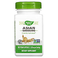 Женьшень Nature's Way, Asian Ginseng, 1,120 mg, 100 Vegan Capsules - Оригинал