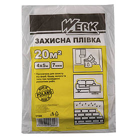 Плівка захисна прозора П/Е 4х5м, 7 мкм (20 м2) WERK (Польща)