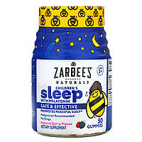 Снотворное Zarbee's, Детские конфеты для улучшения сна с мелатонином, натуральный ягодный вкус, для детей от 3