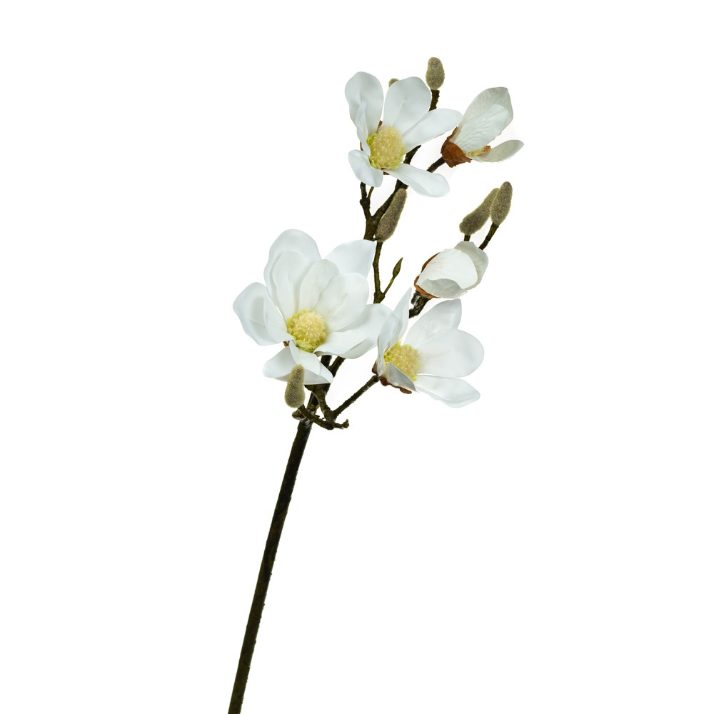 Гілка квітучої магнолії 90 см, біла (8721-013), Elisey