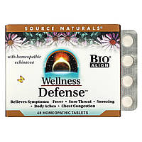 Гомеопатический препарат Source Naturals, Wellness Defense, 48 натуральных таблеток - Оригинал
