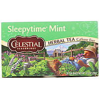 Лечебные чаи Celestial Seasonings, Велнес-чай Sleepytime Extra, без кофеина, 20 чайных пакетиков, 1,2 унции Травяные чаи, Травяной чай Celestial Seasonings, Травяной чай, мята для времени сна, без кофеина, 20 чайных пакетиков, 1 унция (29 г), Травяной чай