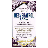 Ресвератрол ReserveAge Nutrition, Resveratrol with Active Trans-Resveratrol, 250 mg, 120 Veggie Capsules -