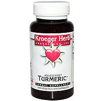Куркума Kroeger Herb Co, Turmeric, 100 Vegetarian Capsules - Оригинал, фото 1