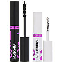 Wet n Wild, Тушь для ресниц Lash-O-Matic Mascara + комплект с фиброй для удлинения ресниц Fiber Extension Kit,