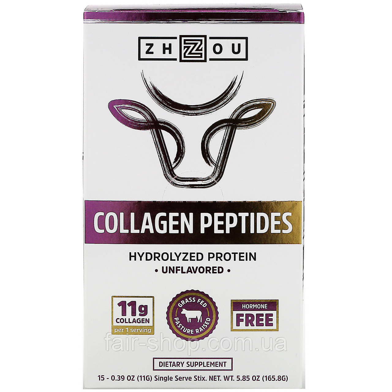 Коллаген Zhou Nutrition, Collagen Peptides, Hydrolyzed Protein